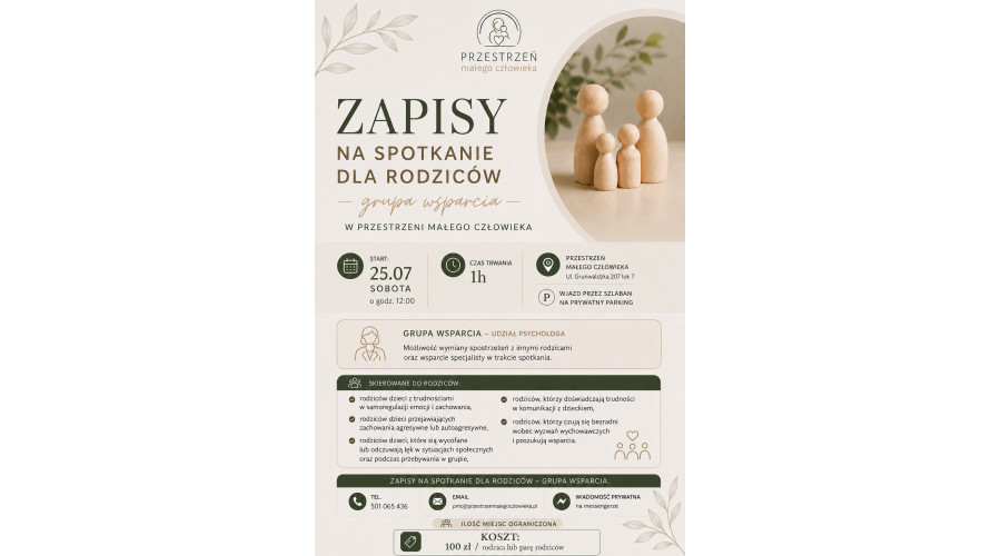 Spotkanie dla Rodzic&oacute;w - grupa wsparcia
