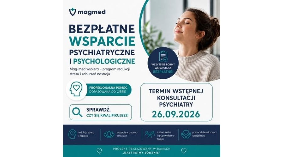 Bezpłatna psychoterapia i wsparcie psychologa Łódź