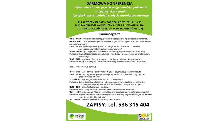 Konferencja: Wyzwania zdrowia psychicznego młodego pokolenia – diagnostyka, terapia i profilaktyka uzależnień w ujęciu interdyscyplinarnym