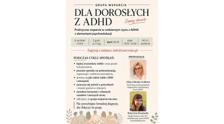 Grupa wsparcia dla os&oacute;b dorosłych z ADHD online