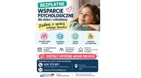 BEZPŁATNE WSPARCIE PSYCHOLOGICZNE dla dzieci i młodzieży w Łodzi